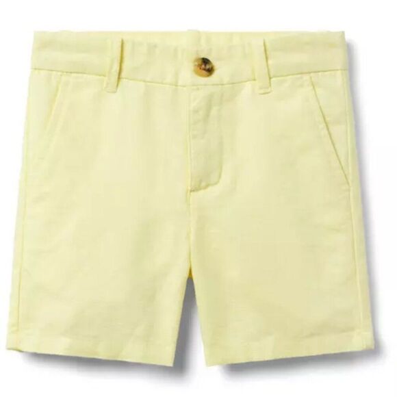 Janie and Jack 100048999 Boy Sunny Yellow Linen-Cotton Shorts NWT - Picture 1 of 11